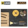 Liang 0010 Tire Tracks Effects Airbrush Stencils A